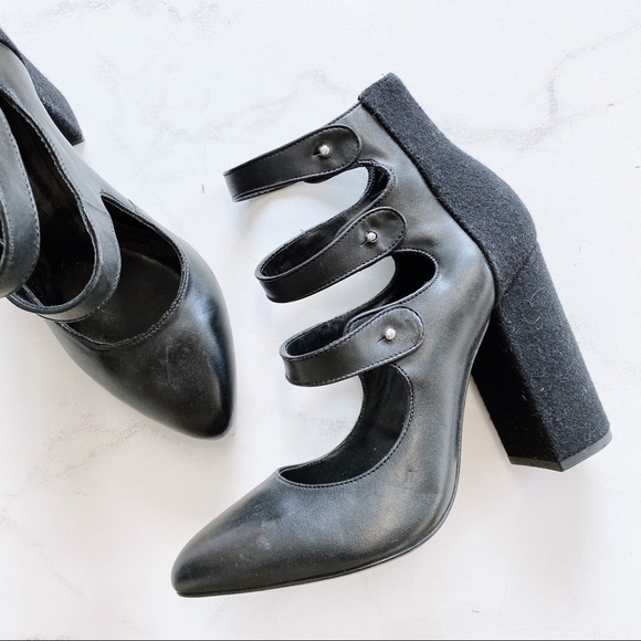 ALDO Rise Misha Nonoo block wool heel pointy toe black - Picture 1 of 4